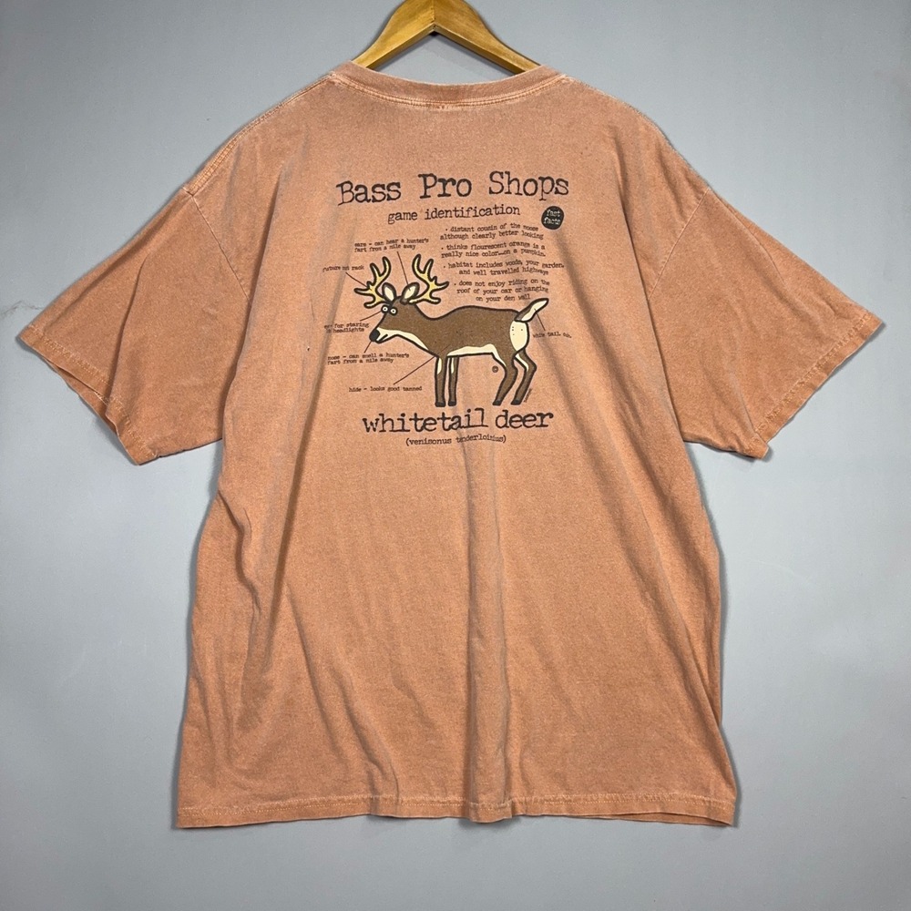 Vintage Bass Pro Shops T-Shirt Mens Size XL Whitetail Deer Orange Funny